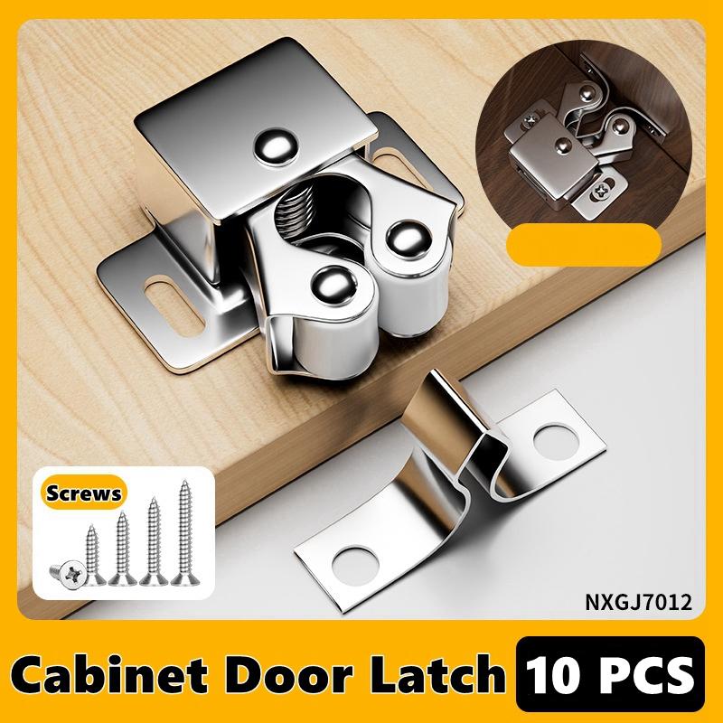 Double Roller Strong Hold Cupboard Cabinet Door Catches with Screws,Cabinet Catch Door Latch for Home Furniture Cabinet Cupboard
