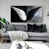 Черно-белый постер с крыльями ангела, холст, художественный постер, картина, украшение для гостиной, художественная картина