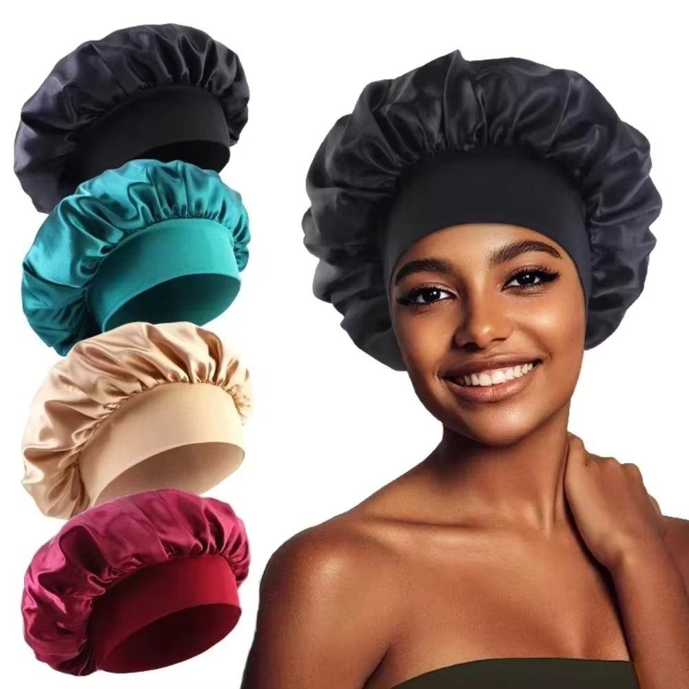 Elastic Women's Bonnet Silk Satin Hat Fashion Hair Bonnet  Hair Care