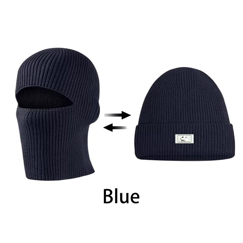 2In1 Mask Beanies Hat Men Winter Balaclava Hats Knitted Hats Fashion Full Face Ski Bonnet Tactical Cycling Earmuffs Cap Knitted