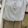 Летняя Новая Женская Маленькая Рубашка в Полоску с Крылышками Свободная Рубашка в Стиле Маленькая Свежесть Высокого Качества
