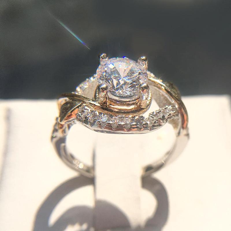 New Jewelry, Eight Hearts And Eight Arrows, Zircon Gold Group, Diamond Color Retention Flower Ring