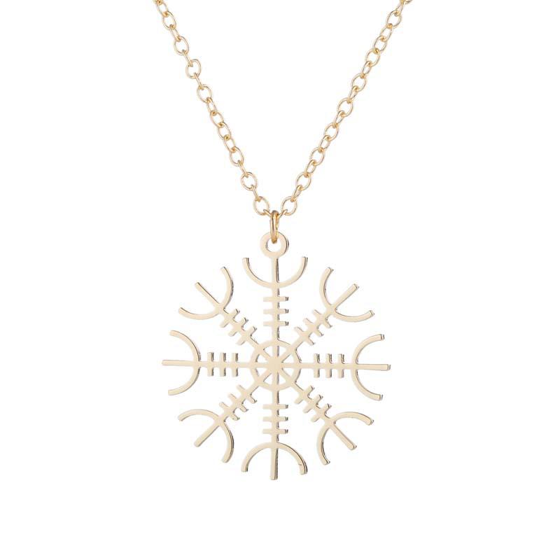 Women's Japanese & Korean-Style Snowflake Pendant Necklace - Stainless Steel Clavicle Chain, Simple Christmas Fashion Accessory.