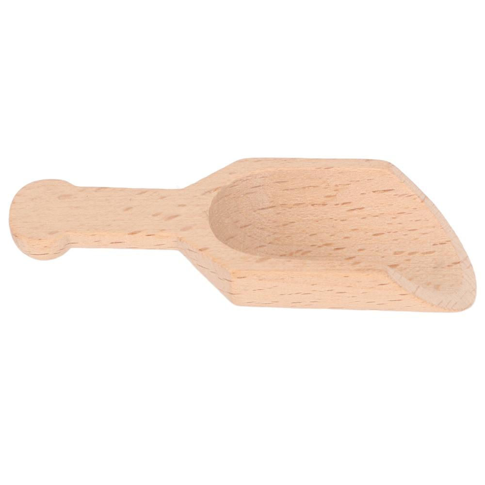 12pcs Polished Surface Mini Wooden Scoop Multipurpose Small Salt Scoop  For Kitchen