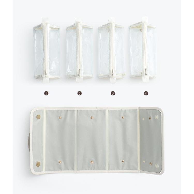 Convenient Storage  Toiletry Bag 4 in 1 Detachable Makeup Organizer Foldable Cosmetic Pouches for Travel and Daily Use