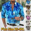 Men's The Lion  Printed Long Sleeve Shirts Casual Cardigan Button Holiday Fashion Shirts