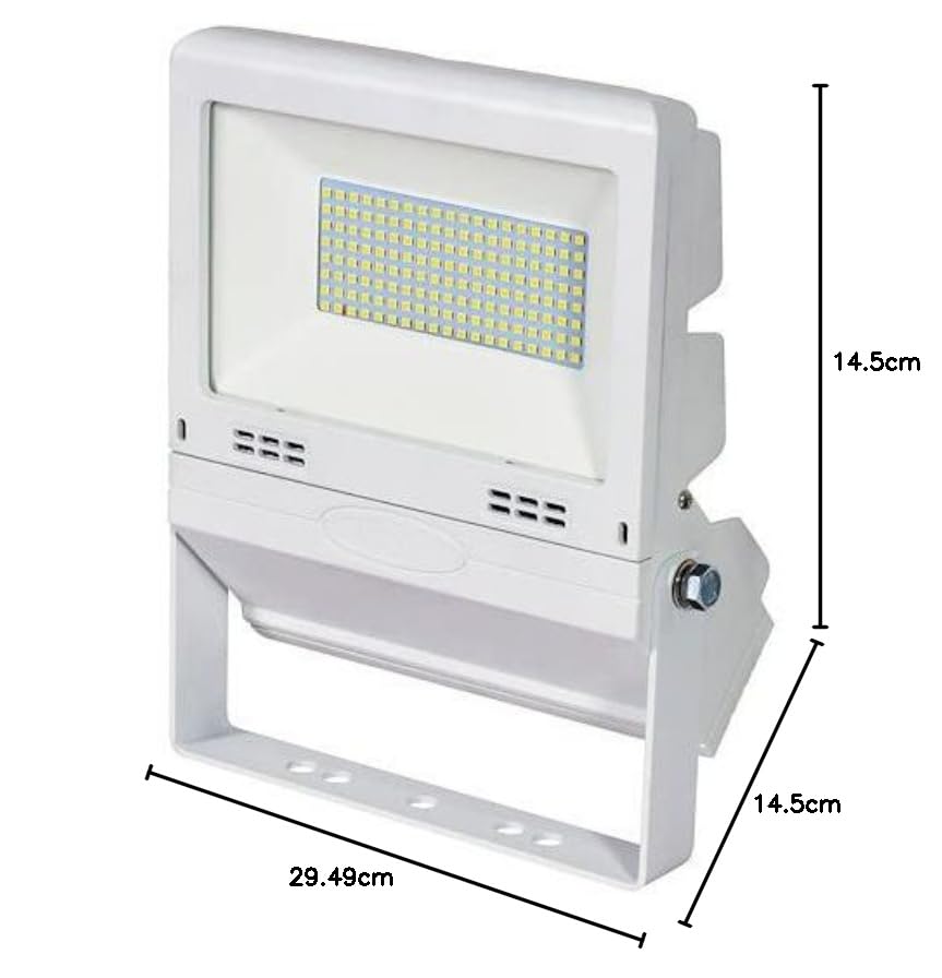 Nichido LED Floodlight, Permanent Flat Light, 50W, White, 14275 LJS-FH50D-W-50K