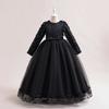 Girl Long Sleeve Dress Princess Party Gown Flower Performance