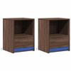 VidaXL Armoires de chevet et lumières LED 2 pcs chêne marron, table d'appoint, armoire de lit, table d'appoint pour la 852032