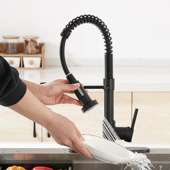 Сменная распылительная головка с выдвижным механизмом, нержавеющая, универсальная, простая установка, 3-функциональный смеситель для раковины, насадка для распылительной головки, кухонный инструмент