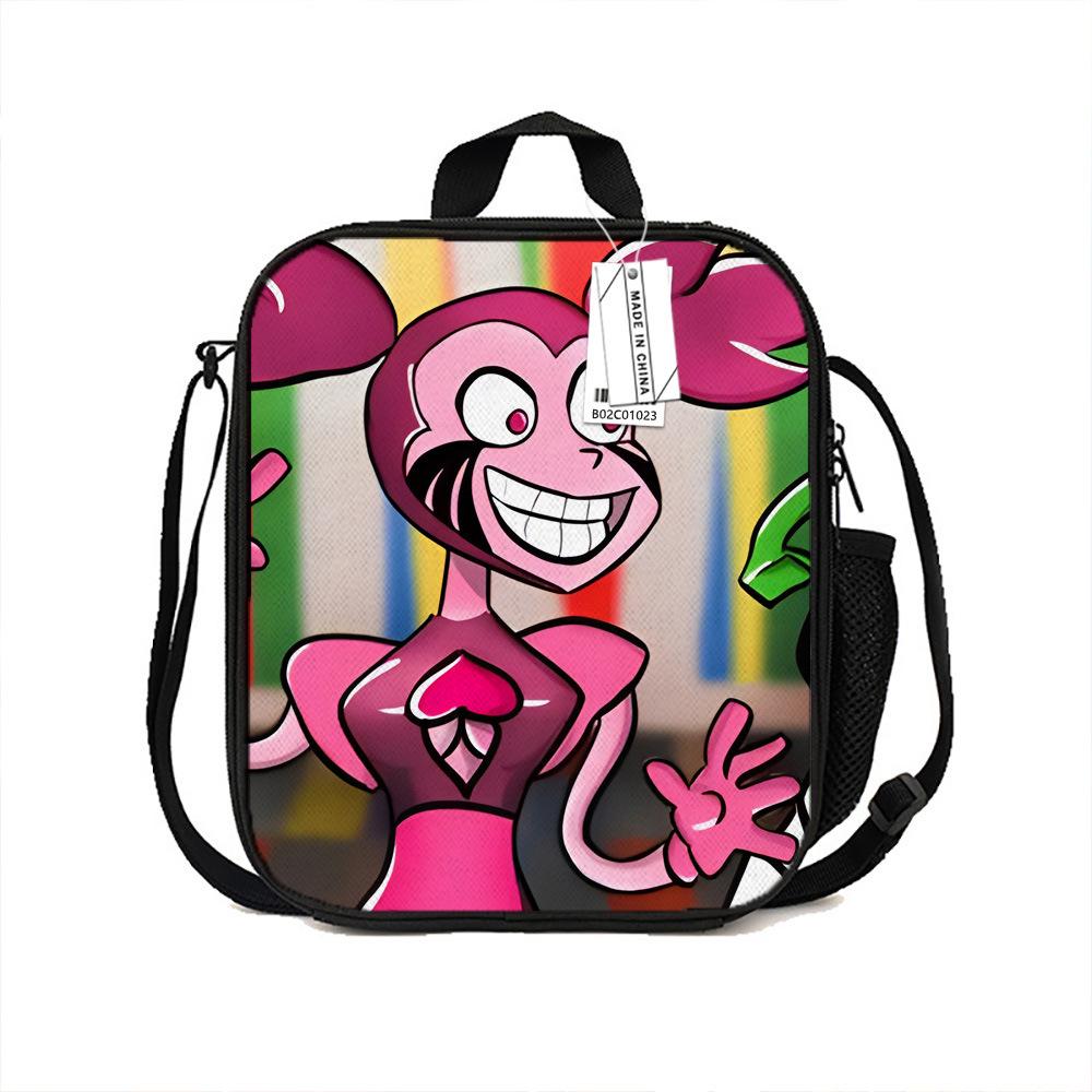 Cartoon Printed Portable Lunch Bag, Primary And Secondary School Student Bento Bag, Cartoon Thermal Insulation Bag, Ice Bag, Satchel, New.