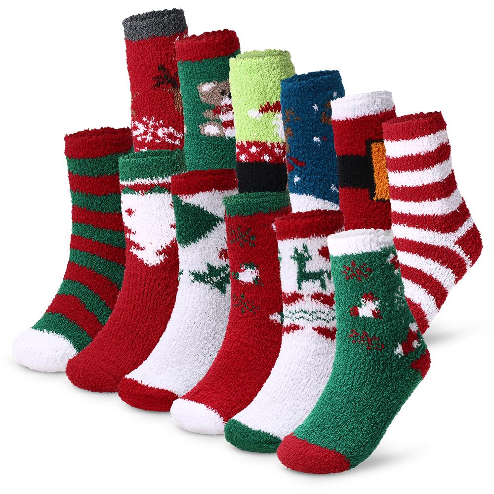 Теплые Взрослые Носки Узорные Рождественские Праздничные Носки Впитывающие Уютные Зимние