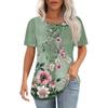 Женская ретро-принтованная модная повседневная футболка с круглым вырезом и коротким рукавом