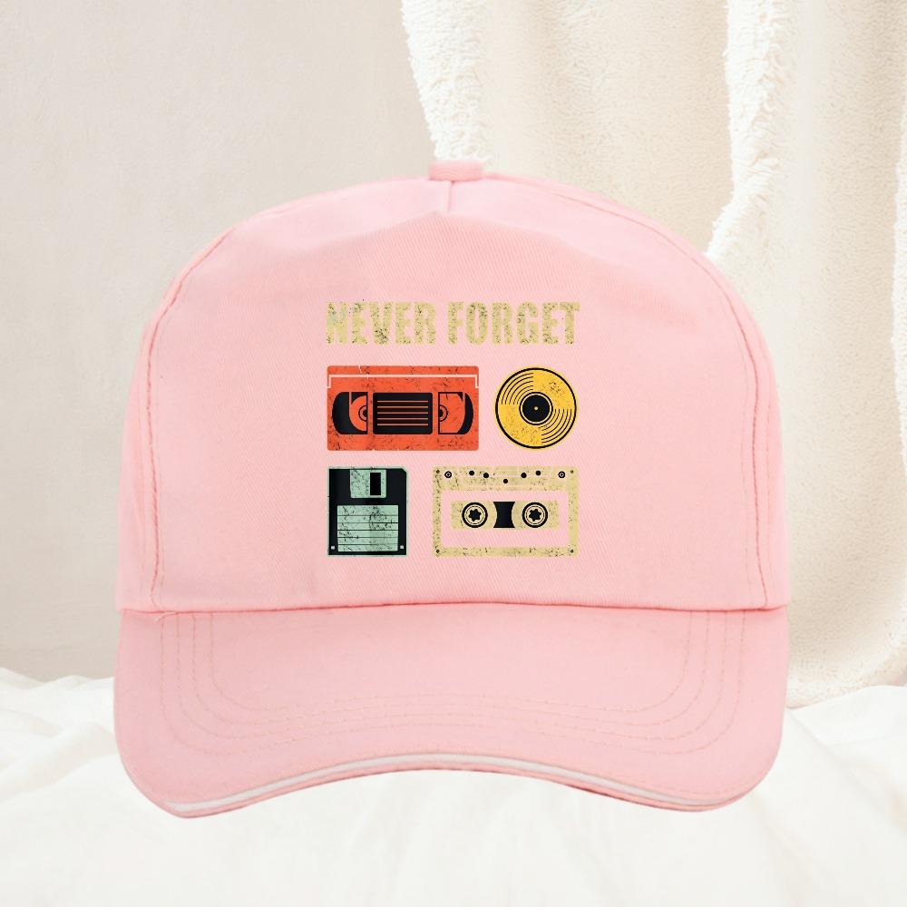 Never Forget The Old Radio Unisex Women printing Baseball Cap Summer Couple Adjustable Golf hat Snapback
