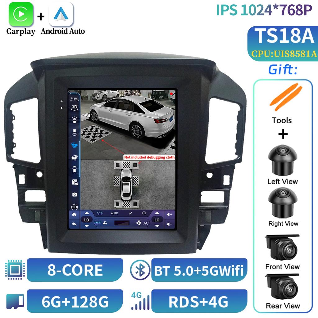 9,7" Для Lexus RX300 1998-2001 Для Toyota Harrier 1998 Android 14 Автомобильный Радио Мультимедиа Видео Плеер Навигация 4G GPS Без DVD