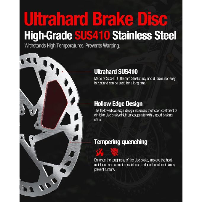 Прочный усиленный задний тормозной диск из нержавеющей стали толщиной 203 мм для Light Bee/Surron/Sur-Ron/Sur Ron X/Sur Ron S/X160/X260