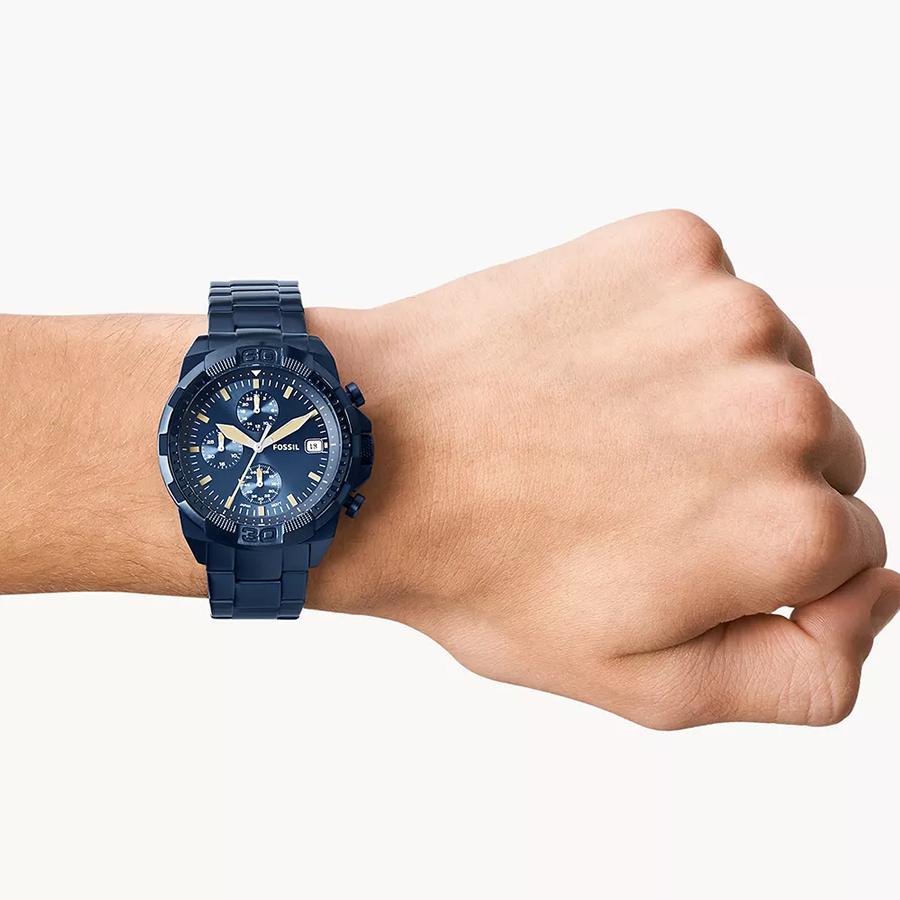 Fossil Часы-хронограф Bronson с синим циферблатом и синим стальным ремешком для мужчин - FS5916