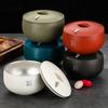 Food Bowl with Lid Heat Insulation Stainless Steel Japanese Style Salad
