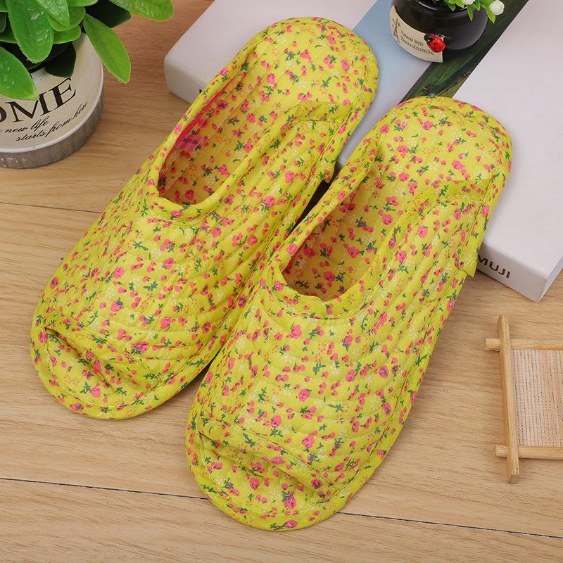 Модные женские домашние тапочки, весенне-осенние мягкие хлопковые тапочки, женские ретро-тапочки для дома и спальни с цветочным принтом, смешанный заказ