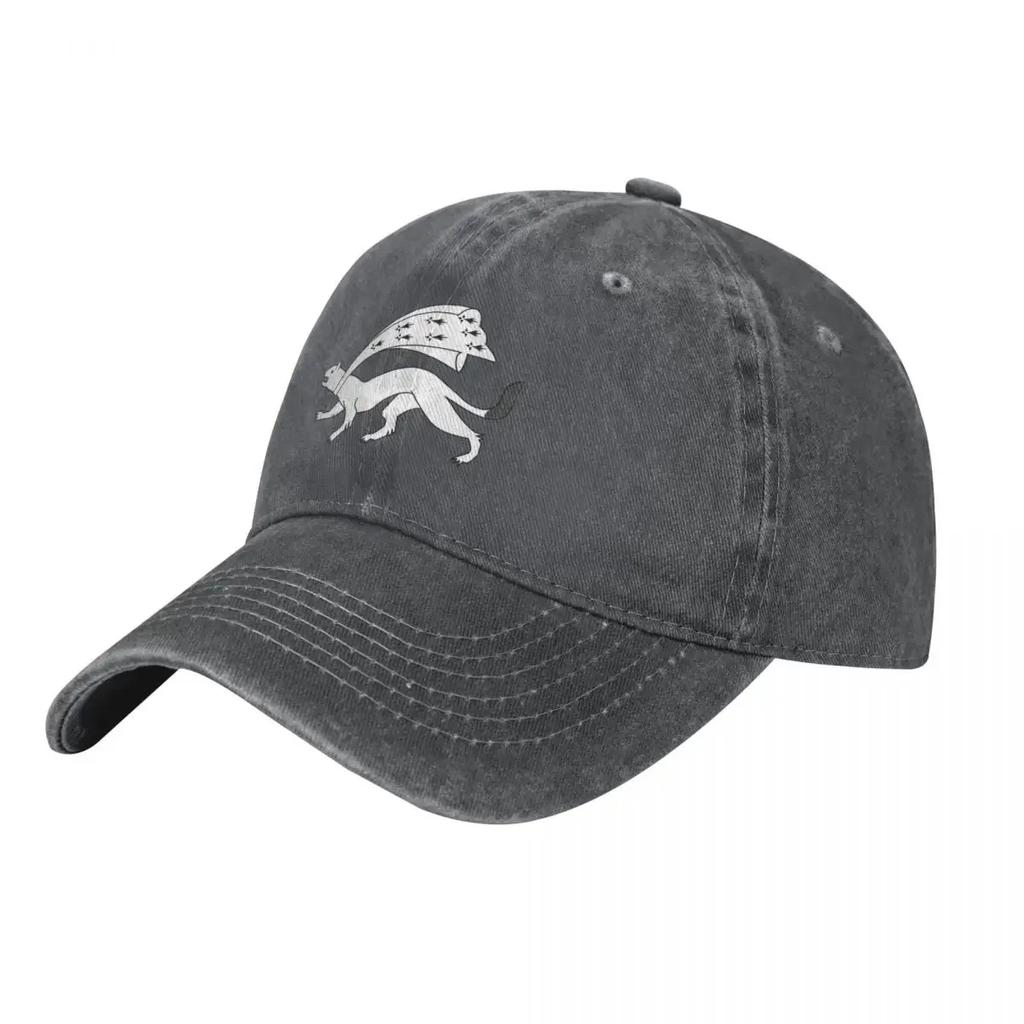 Breton Hermine Bretagne Brittany flag Emblem symbol dark gray special stickers set background HD Baseball Cap