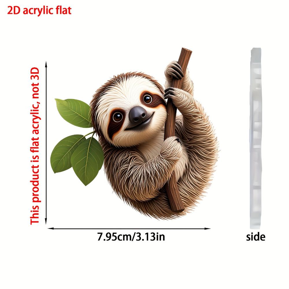 Милый кулон в виде ленивца: 2D акриловый брелок для зеркала автомобиля и домашнего декора - идеальный подарок на Рождество, День благодарения или любой другой праздник