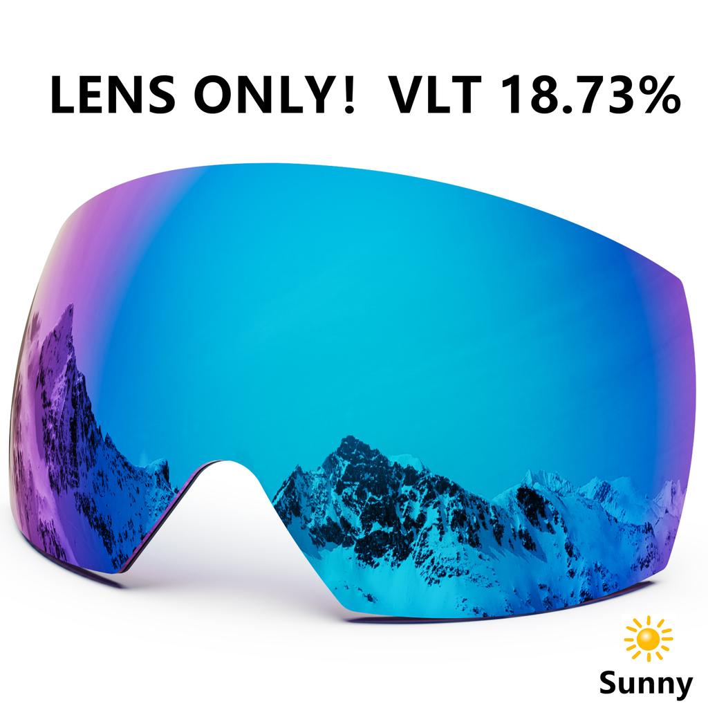 Maxjuli Ski Goggles Lens Only Winter Snow Sports with Anti-fog for Men Women Youth Skiing Skating mask ONLY LENS FOR M6