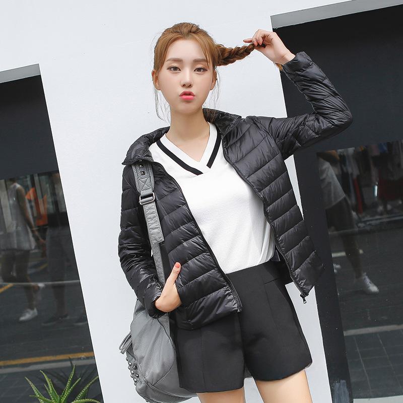 Elegant Autumn and Winter Slim Large Size Lightweight Collar Ladies Korean Version of The Down Jacket Female Short Jacket