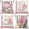Nordic Christmas Snowman Pillowcase Polyester Sofa Cushion Pillowcase New Christmas Pillowcase