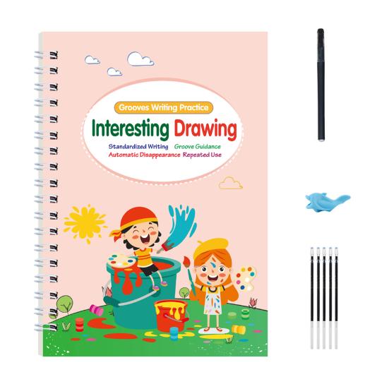 Книга для практики письма для детей, многоразовые рабочие тетради для дошкольников, английская пропись с углублениями, набор для раннего обучения письму для детей 3-8 лет