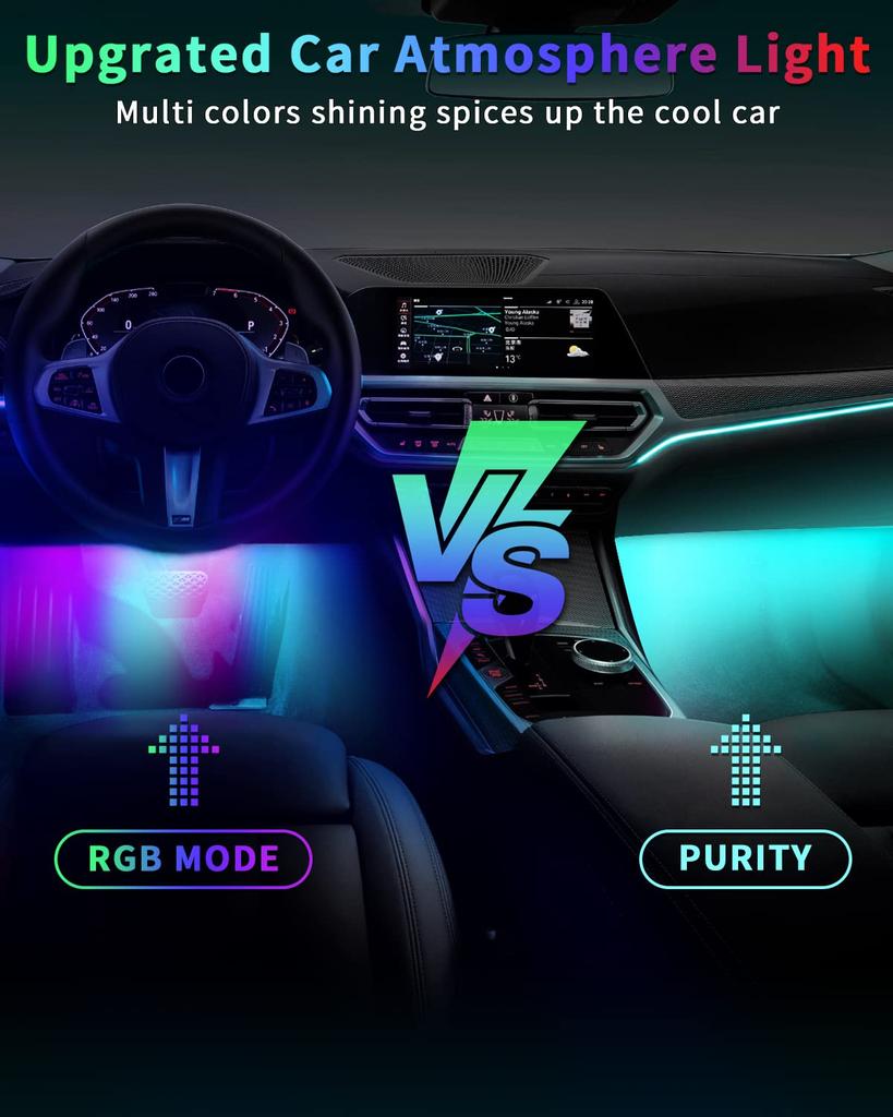 Автомобильная светодиодная лента, подсветка для ног, лампа, , 48SMD, RGB, полноцветная, подсветка для ног, интерьер