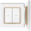 Roller blind switch with frame karlik mini, white/gold
