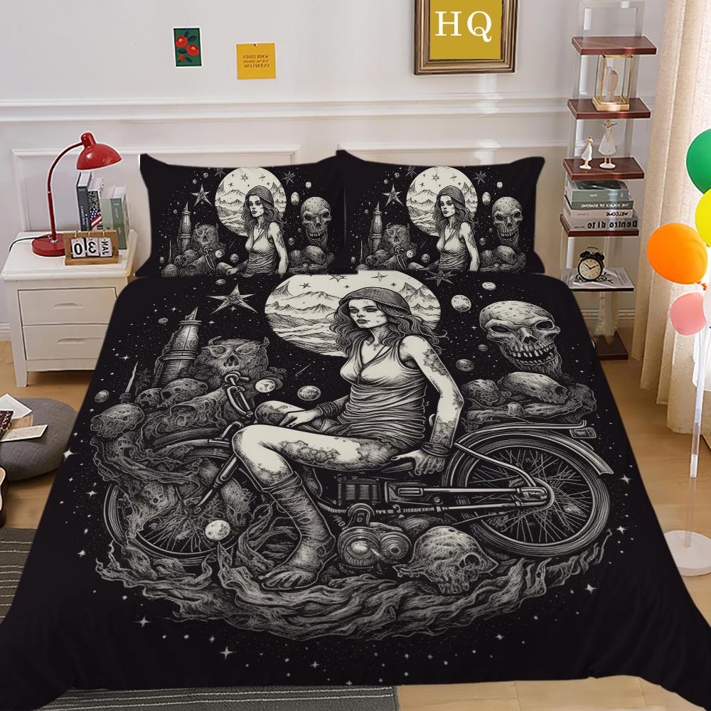 3D Красота Череп Печати Постельная Одежда Твин Размер Полиэстер Покрывала Подростковый Дизайн Модный Домашний Текстиль