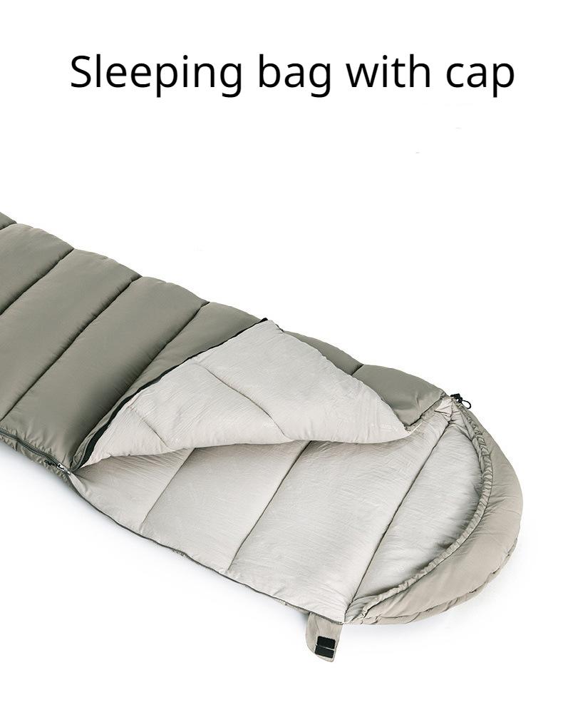 Новый трапециевидный спальный мешок для кемпинга, конверт с защитой от брызг и крышкой, моющийся спальный мешок, утолщенный теплый хлопковый спальный мешок для улицы