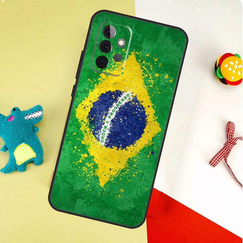 Бразилия Бразильский флаг Чехол для Samsung Galaxy A54 A34 A24 A14 A12 A22 A32 A42 A52 A72 A52S A51 A71 A13 A53 Обложка