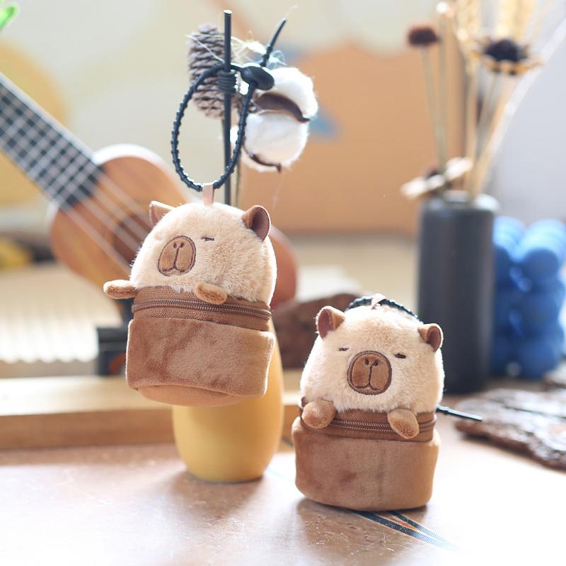 Милая кулон-чашка в виде морской свиньи, брелок для ключей, плюшевая игрушка-кукла Capibala, брелок для автомобиля, сумка, брелок, украшение, подарок для ребенка