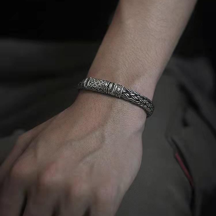 Мужской браслет Seiko серебряного цвета, креативный чистый тканый ретро-тренд, передача индивидуальности, толстая властная изогнутая пряжка, ювелирные изделия 