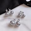 Серьги-пучки Aurora Silver Grey Pearl с иглой из стерлингового серебра 925 пробы
