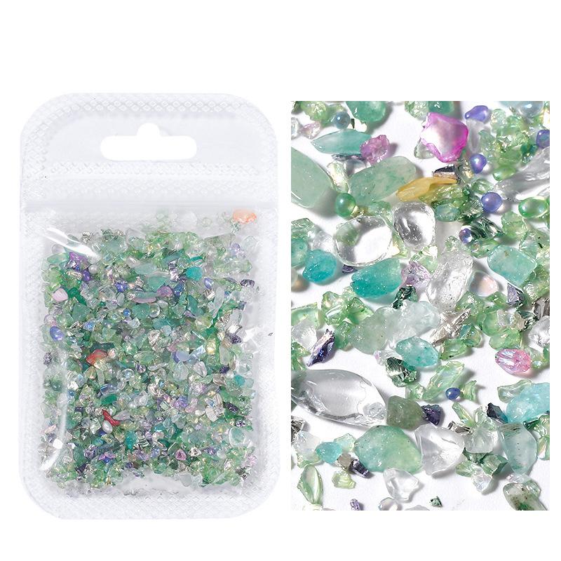 1 Pack Irregular Nail Crystal Gravel Glass Crushed Stones Jade For Nails Decoration Accessories Parts Manicure Rhinestone Charms