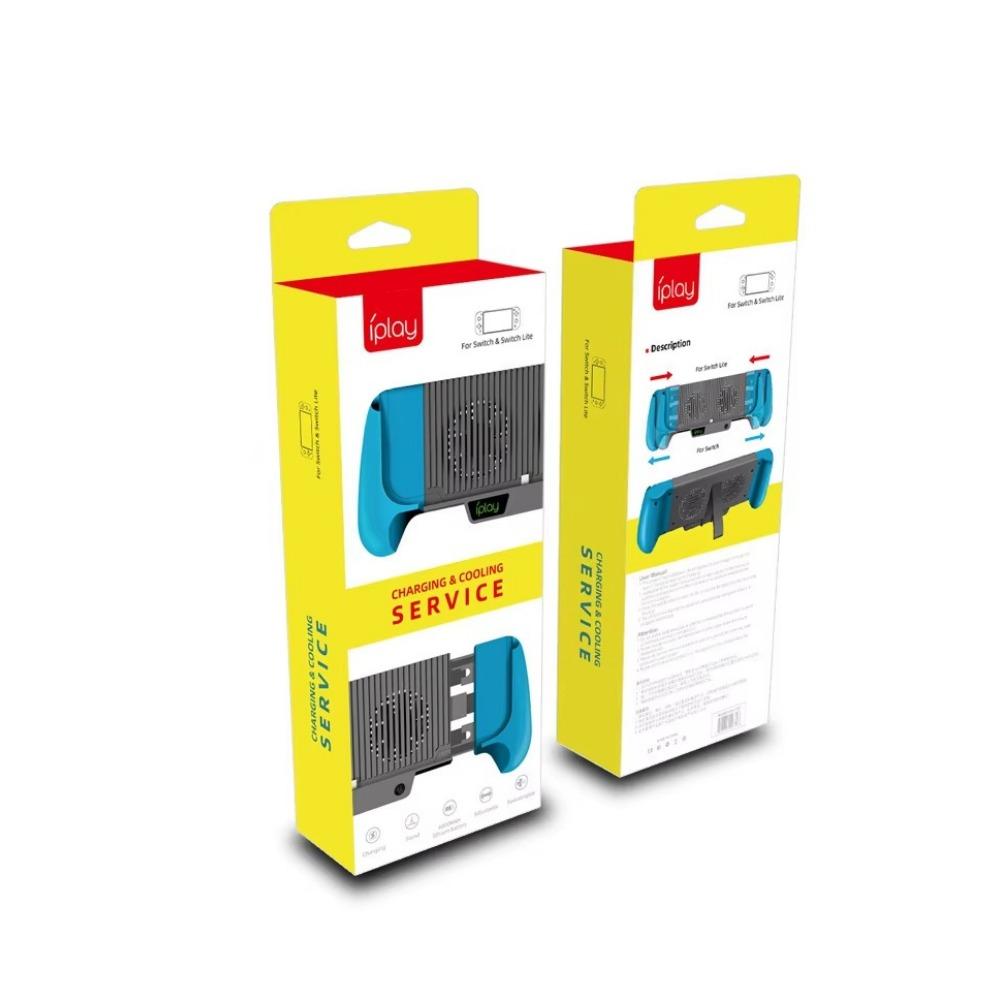 Cooling Charging Grip for Nintendo Switch & Switch Lite, 6000mAh Fan, Charger, Grip and Foldable Stand for Nintendo Switch NS Lite