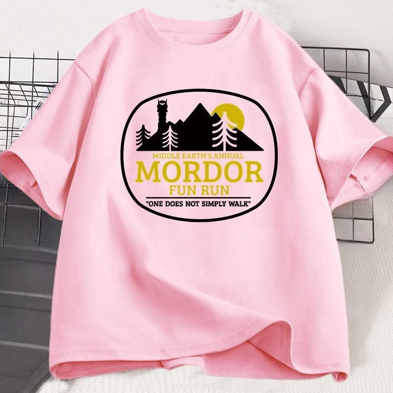 Middle Earths Annual Mordor Funny Run T Shirt Trendy Vintage Cotton Short Sleeve Harajuku Tshirt Oversized Unisexs Clothing Tops