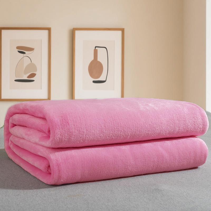 Cozy Flannel Blanket Coral Fleece Throw for Sofa Bed Winter Warm Office Nap Blanket