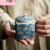 120 мл Китайский традиционный керамический чайник небольшой емкости, расписанный вручную, сине-белый фарфоровый чайник, чайный сервиз ручной работы