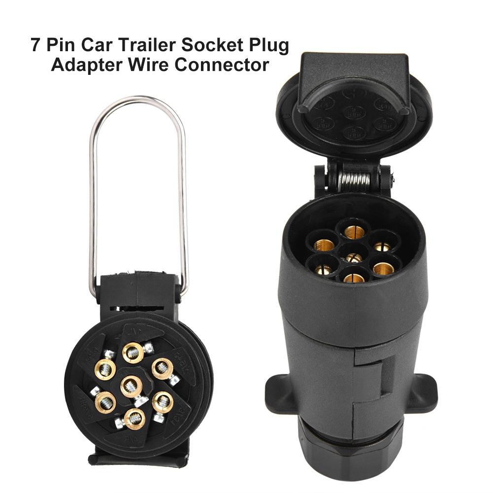 7 Pin Car Trailer Socket Plug Adapter Wire Connector for Caravan Towbar Towing 12V