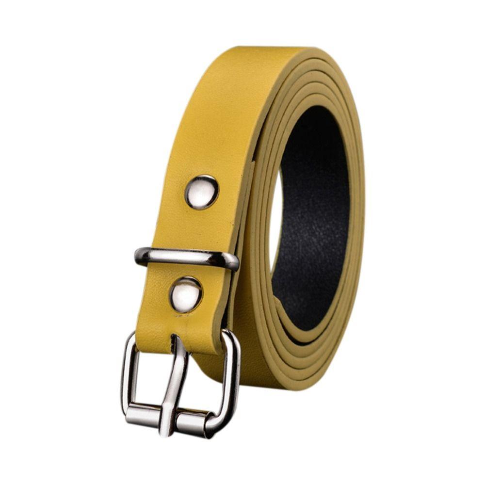 Design Retro Casual Thin Waist Strap Trouser Dress Belts Pin Buckle Waistband Children Leather Belt