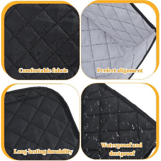 Чехол для тостера на 2 ломтика, Черные чехлы для тостера, Стеганые хлопковые чехлы для тостеров 2 ломтика с широкими слотами, Моющийся кухонный чехол для тостеров и мелкой кухонной техники