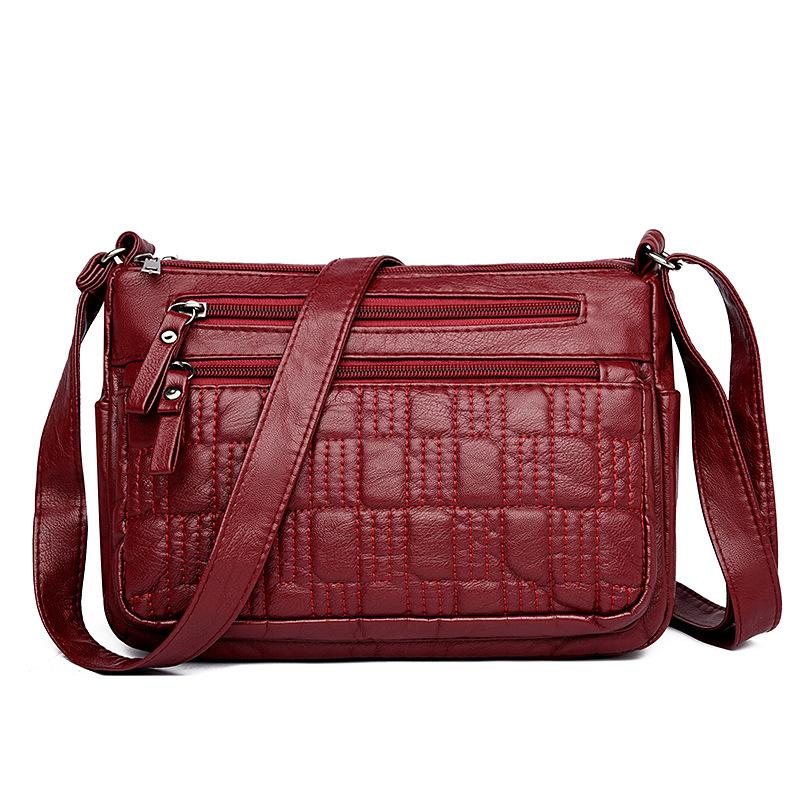 Мягкая кожа простая модная женская сумка через плечо