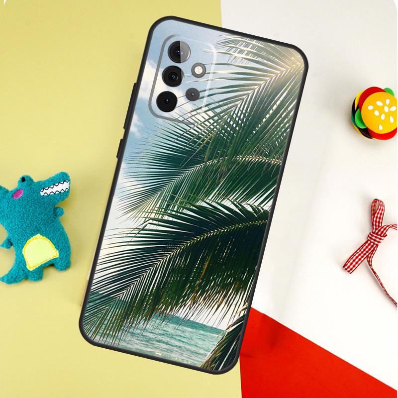 Летнее растение Пальма Зеленый Лист Алоха Для Samsung Galaxy A54 A34 A14 A55 A35 A15 A53 A33 A13 A05 A06 A16 A22 A32 A52 Чехол для Телефона