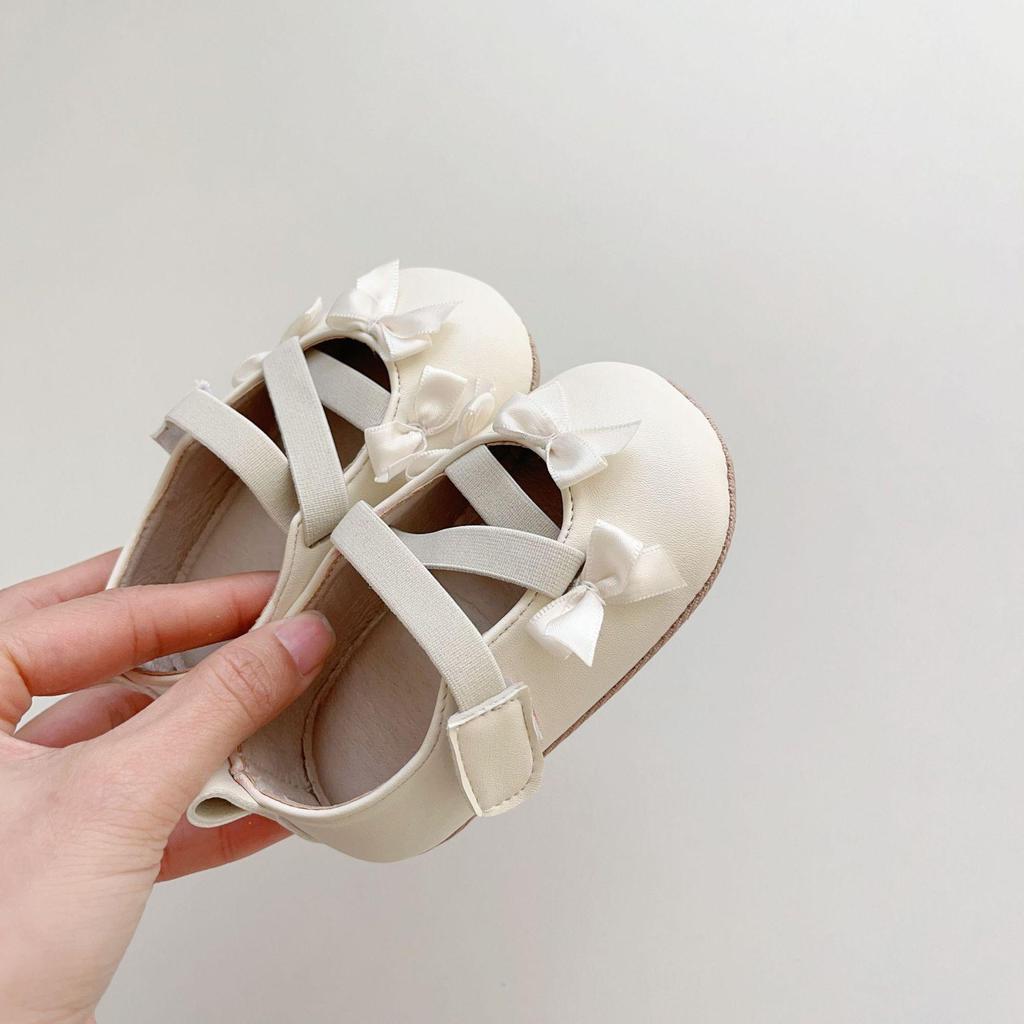 Весенняя новая детская обувь для ходьбы (0-2 года) с эластичной застежкой-липучкой, дизайн с бантом, мягкая подошва и мягкая поверхность