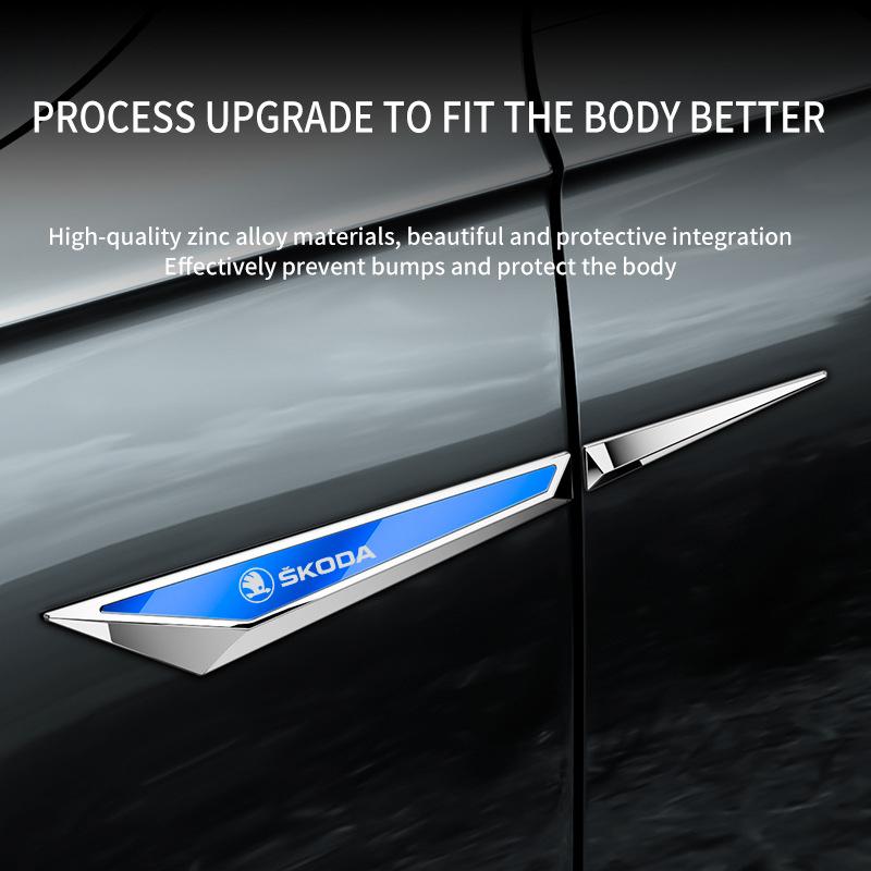 ujhrg4 Car Side Badge Decal Fender Sticker for Skoda Octavia A5 A7 Kodiaq Fabia Rapid 3 Karoq Superb VRS Bumper Decoration Accessories