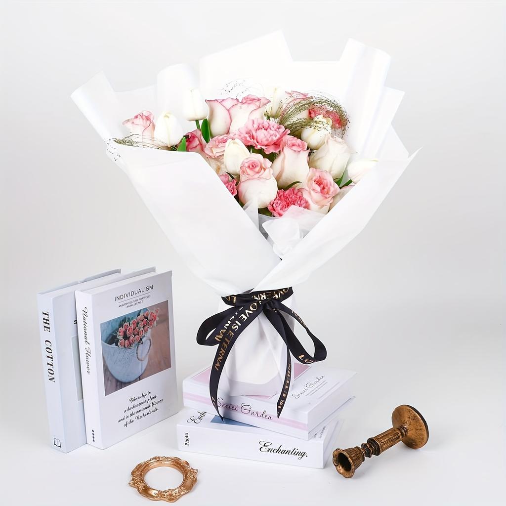 20 листов бумаги для цветочных пакетов размером 22,8 * 22,8 дюйма - водонепроницаемая бумага для цветочных пакетов, товары для цветочных магазинов, бумага для упаковки подарков на свадьбу, день рождения, своими руками ((белый))